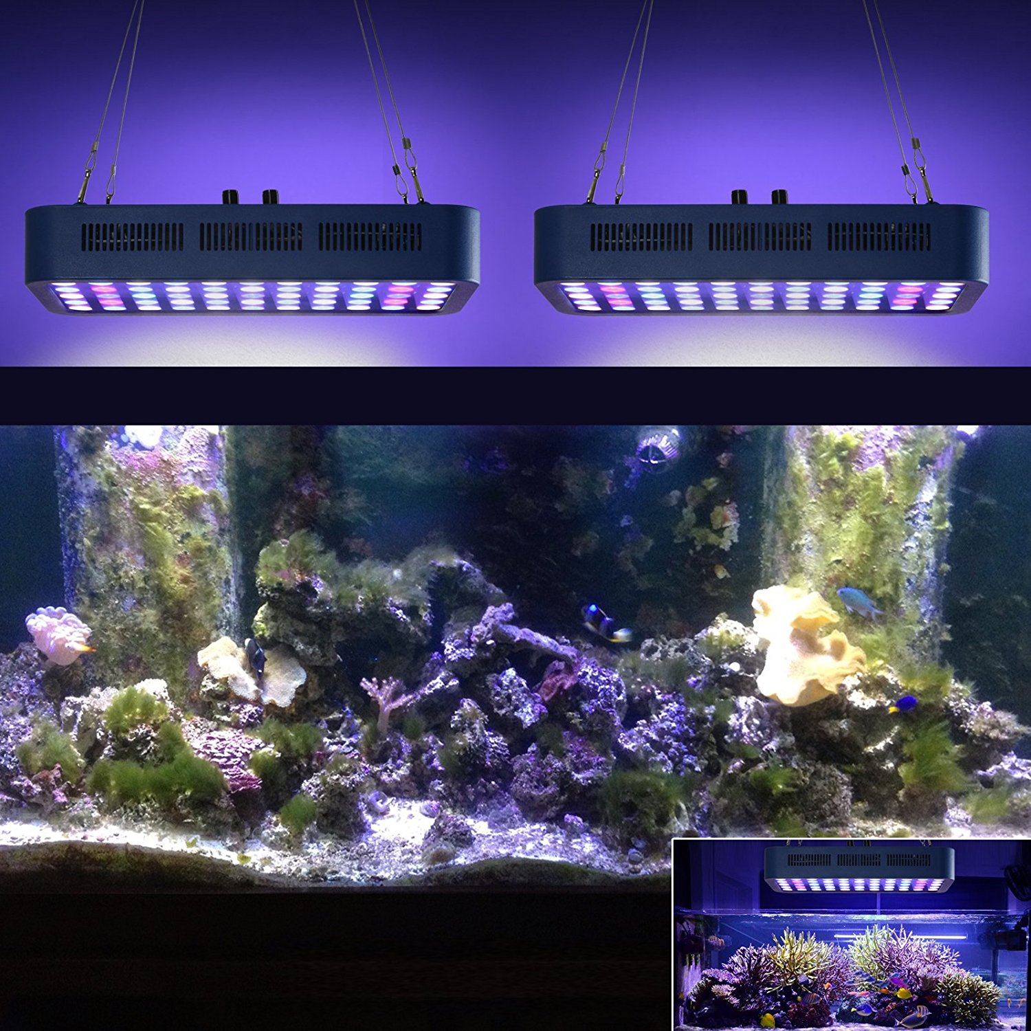 アクアリウム LED ライト 165W 165W Full Spectrum LED Aquarium Light for Coral Fish - Perfect for