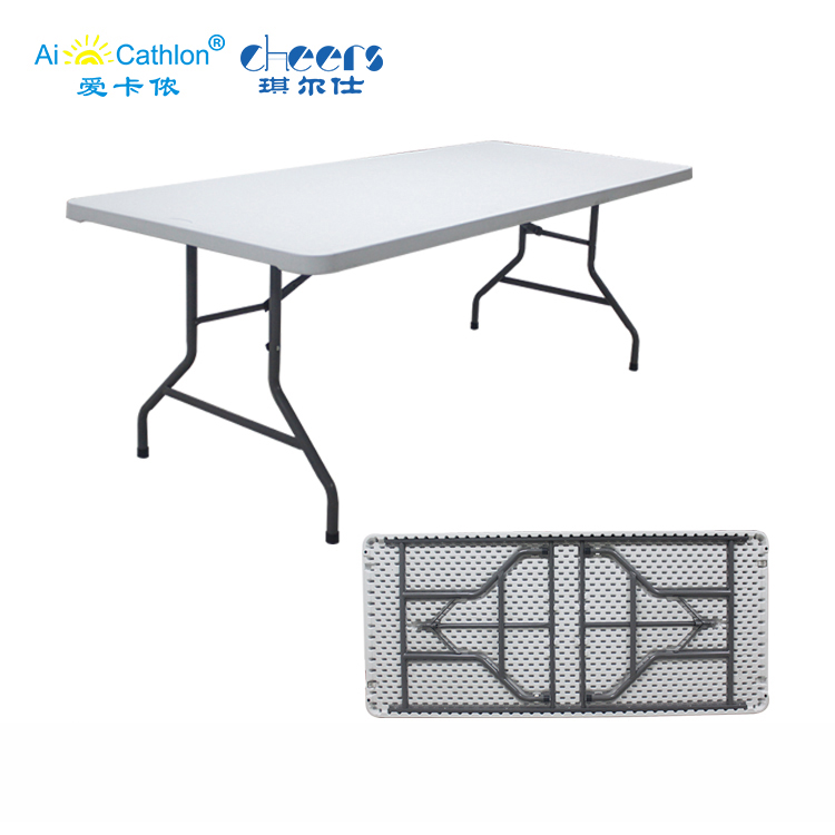 Cheap Long Rectangle Plastic Folding Banquet Table Wholesale Folding Buffet Table,8ft suitcase folding table