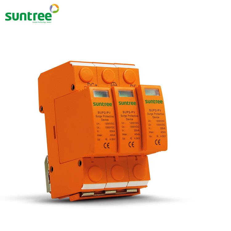 Suntree SUP2-PV 3 Pólo SPD Protetor Contra Surtos de Energia 1000 V DC Relâmpago Supressor