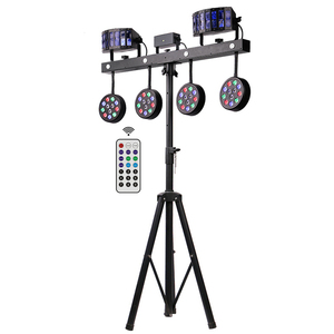 Professional Portable Dj Lights Disco Dj Equipment 4pcs 12x1w RGBW 4in1 Led Par Bar Stage Lighting With Stand