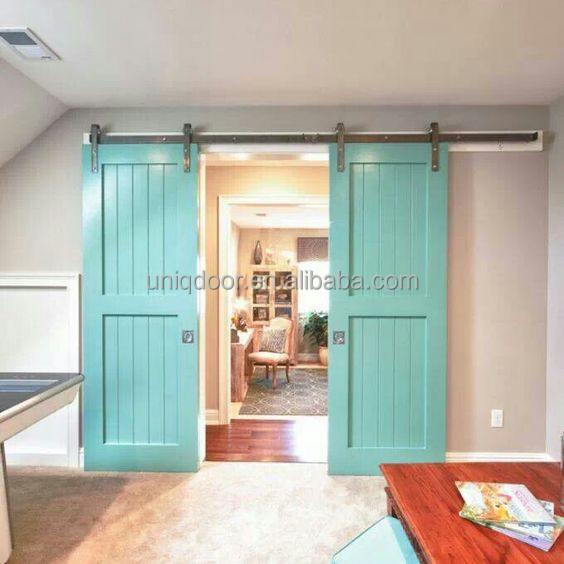 Chinesische doppeltes holz Mid Bar schiebe barn door system