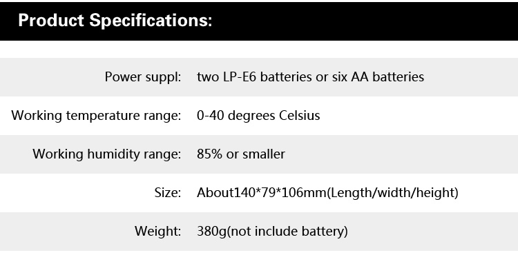 Description Picture 3 of itemBG-E14 Multi-Power Battery Pack for Canon EOS 70D 80D 90D Battery Grip
