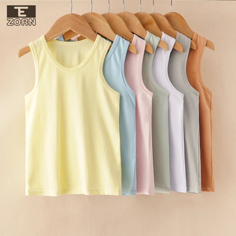 4 Pack Toddler Kids Cotton Tank Top Undershirts Boys or Girls Soft Undershirt Tees