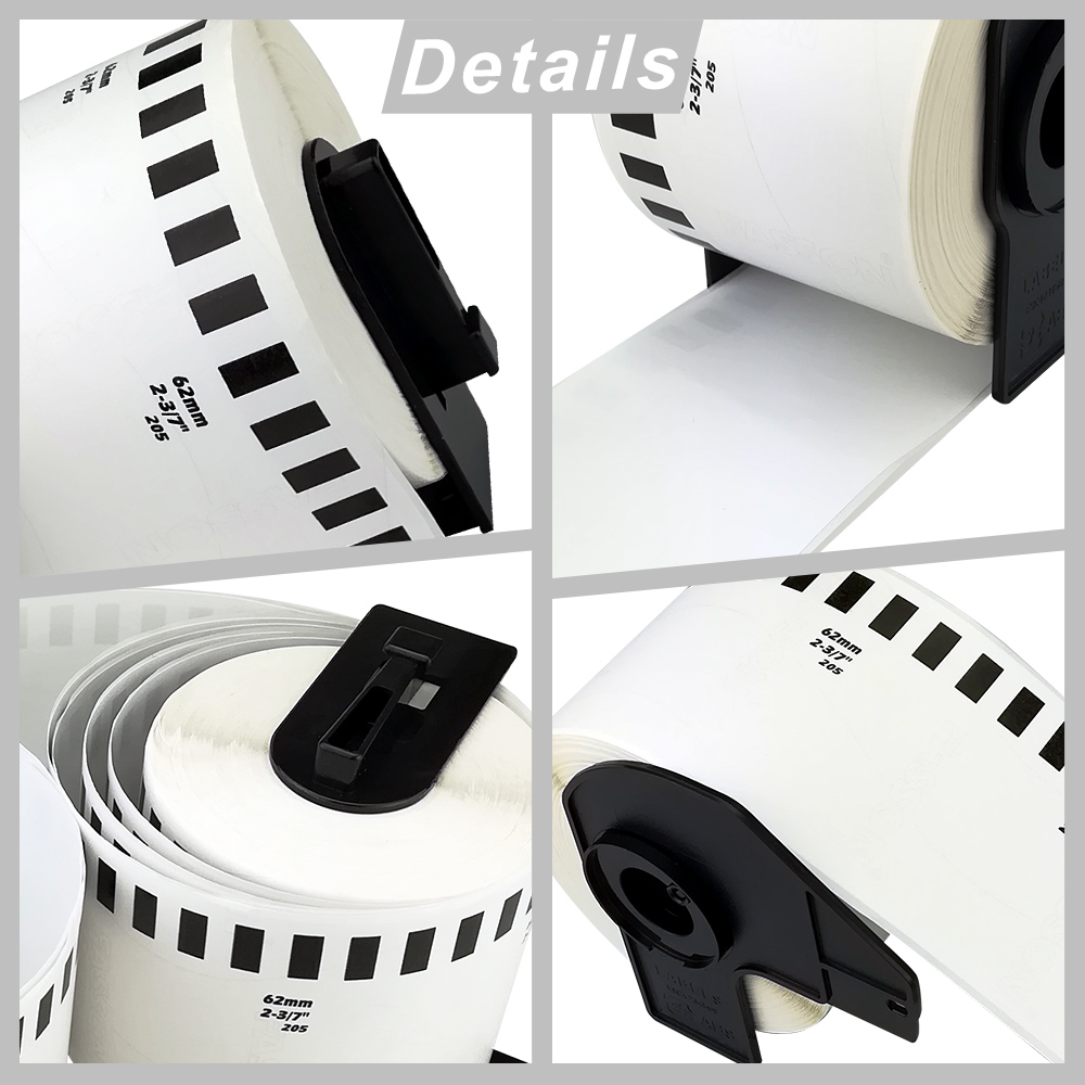 62mm*30.48mm label paper 22205 dk compatible thermal label tape