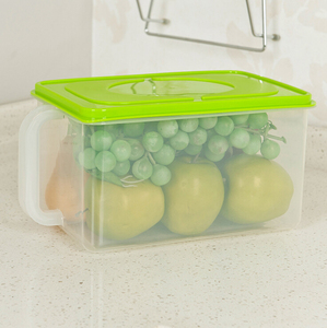 Square Handle Food Storage Organizer Boxes with Lids for Refrigerator Fridge Cabinet Desk Plastic Storage Containers
