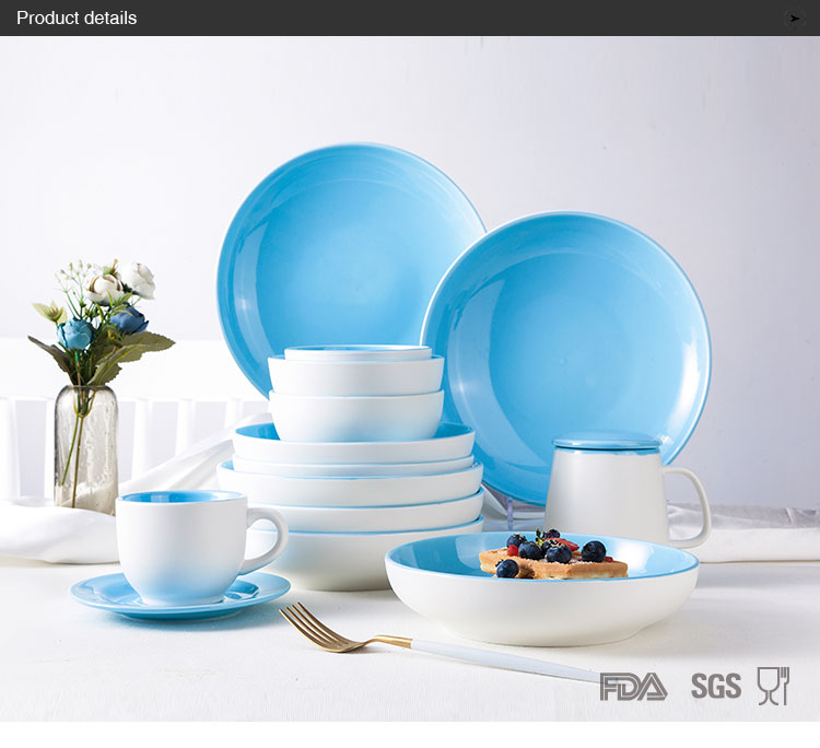 Creative Dinnerware Ceramic Skype Blue Tableware