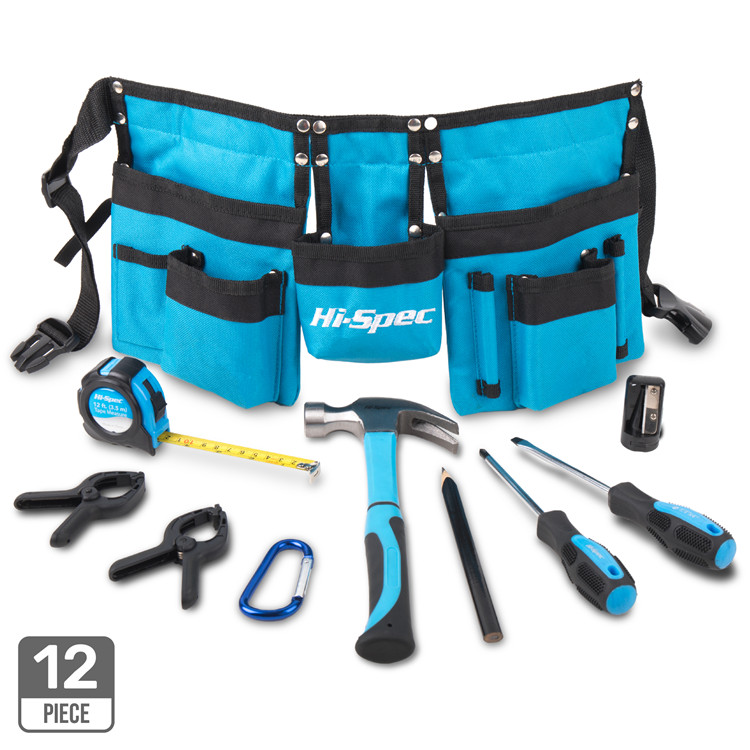 negro cintur/ón para hombres bolsa para herramientas de mano bolsa organizadora de trabajo para martillo multibolsillos Bolsa de herramientas para electricista