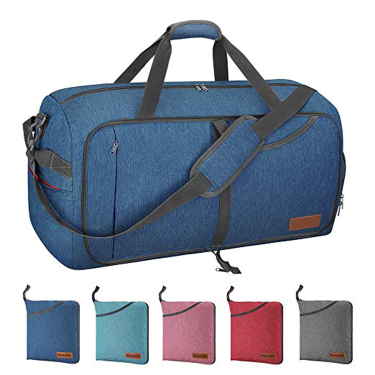 Grande borsone da viaggio pieghevole impermeabile per weekender con etichetta privata