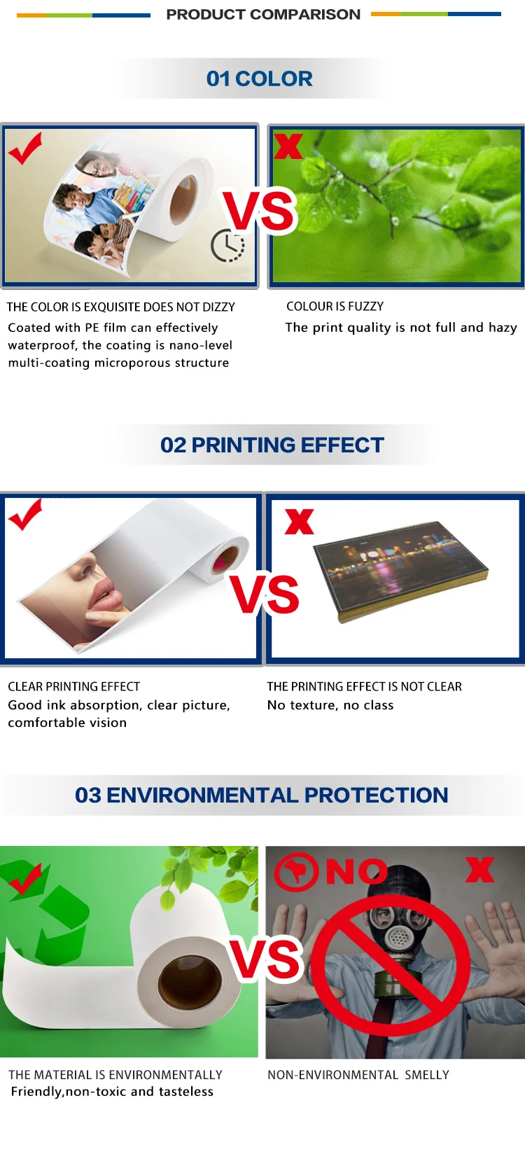 Whole sale Self Adhesive Inkjet Film Vinyl Sheet Waterproof transparent printing sticker paper