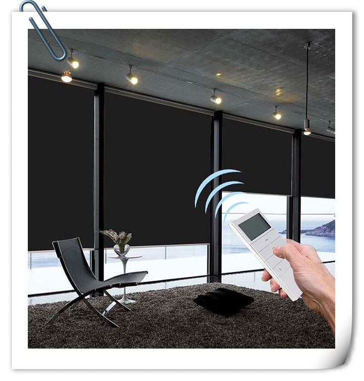 Persianas de janela internas controle remoto elétrico automático 100% cortinas de rolo motorizado blackout para casa