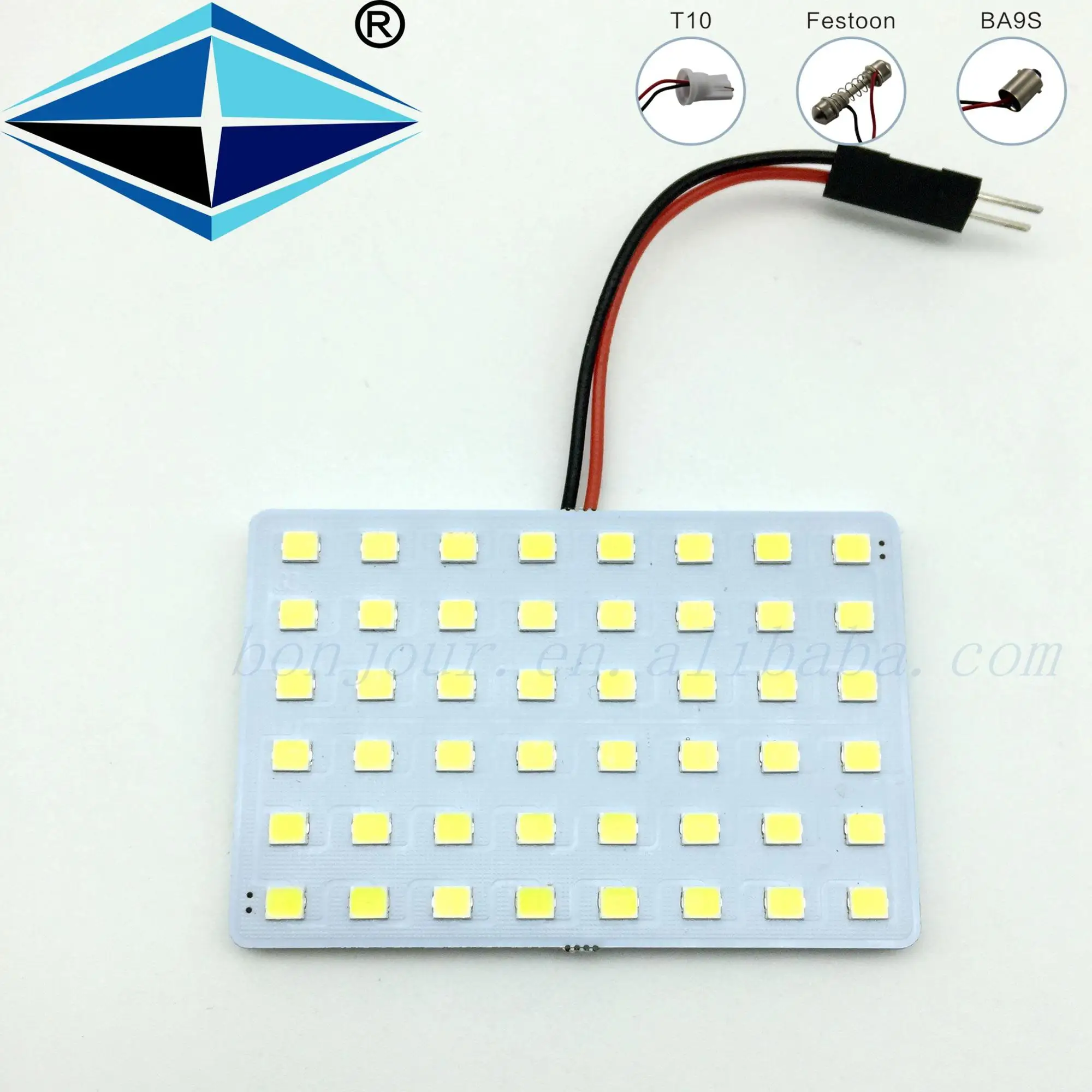 High quality Car LED 2835 48 smd Dome light Panel light Roof light auto accessories with Led T10 base