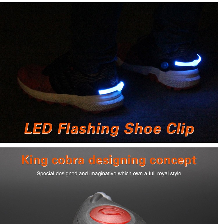 Safety CE USB rechargeable flash shoe clip light