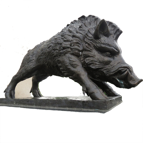 定制金属材料豪华经典欧洲风格青铜野猪雕像