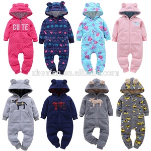 winter thick fleece long sleeve baby pajamas