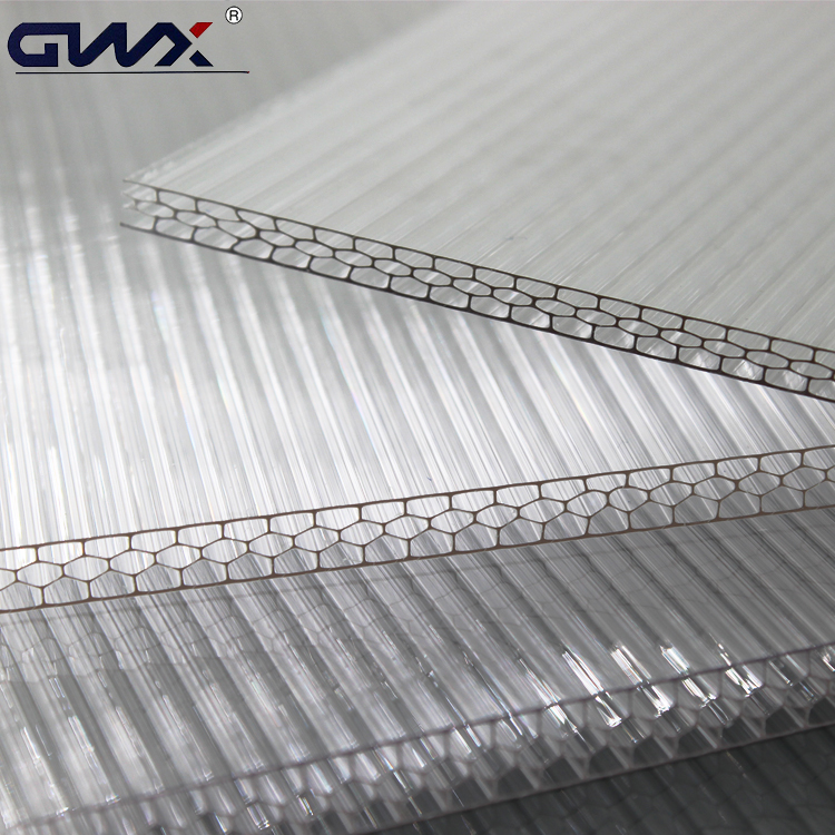 Plastic roofing 10mm polycarbonate sun sheet Bayer honeycomb sheets