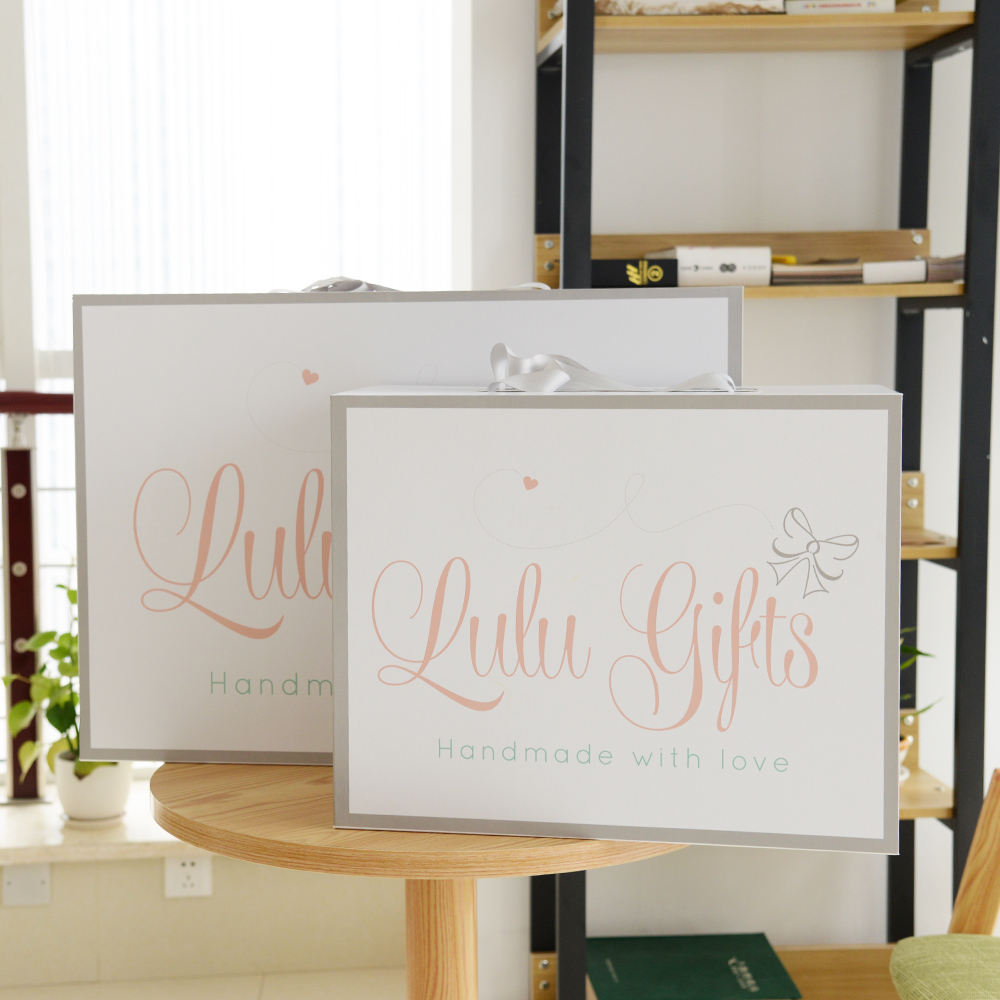 Strong paper cardboard suitcase box with handle