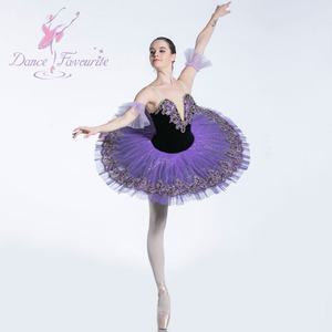 BLL087 Dark Purple Ballet Pancake Tutu Dance Costume for Girls Stage Performance Solo Dance Ballerina Costumes Professional Tutu