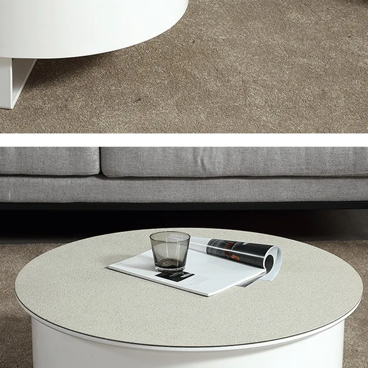 Luxury up & down lift coffee table round glass top modern home furniture