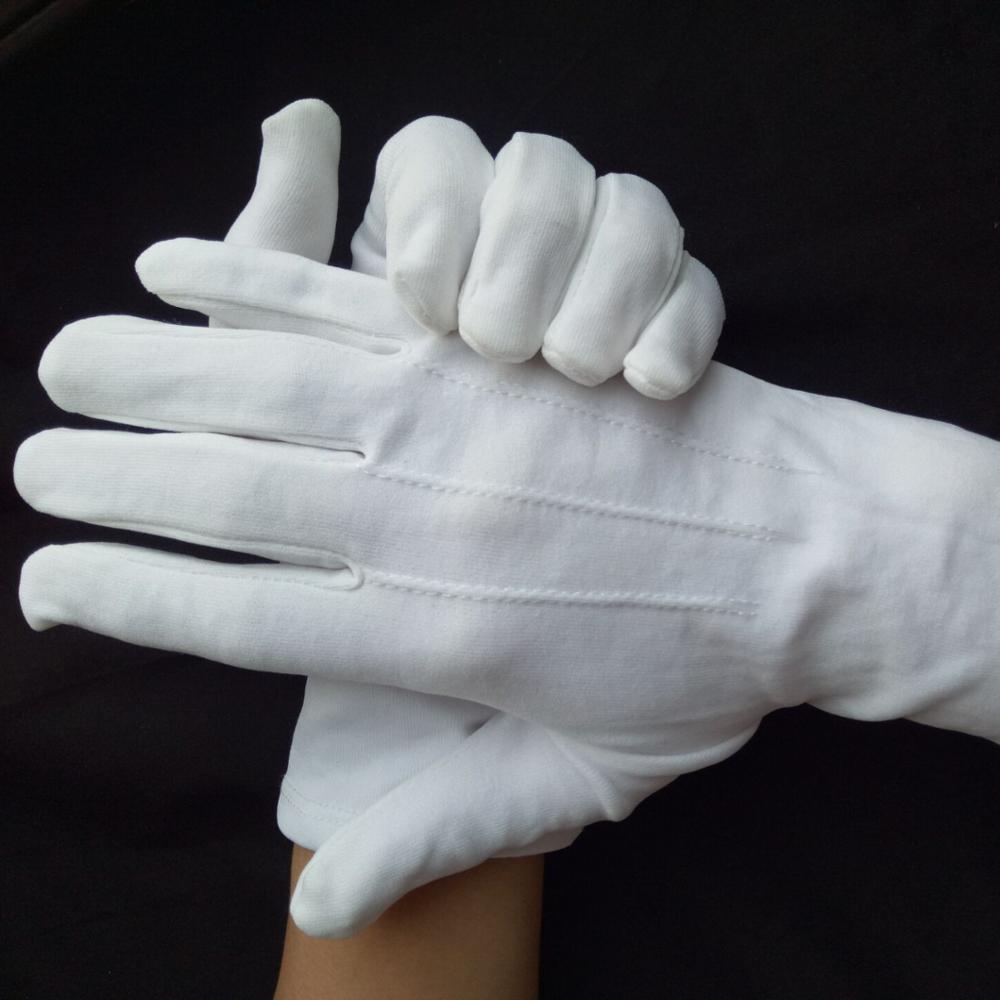 Perfect 1Pair Unisex Polyester White Gloves for Catering Military Inspection