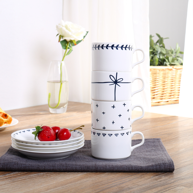 European Trend style ceramic coffee cup set with saucer Pottery coffee mug