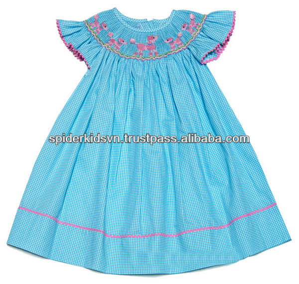 blue gingham girls dress
