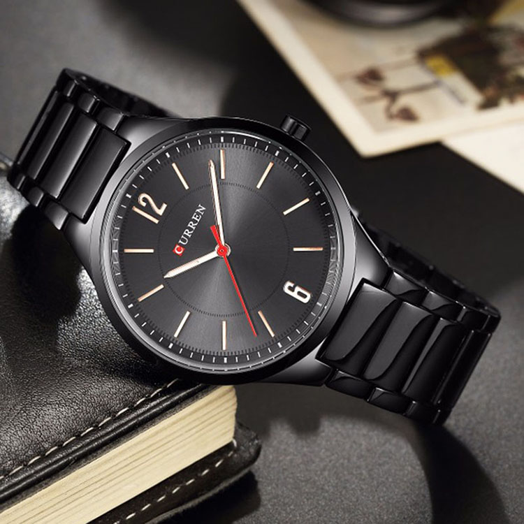 CURREN — montre à Quartz en cuir pour hommes, marque de luxe, en mode, décontractée, Sport, bracelet, horloge, 8280