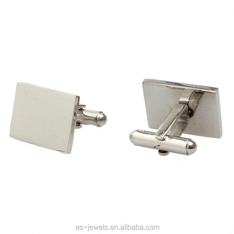 12 Rhodium Silver Color Metal CUFF LINKS Blank 15mm Pad Findings 6 pr No nickel