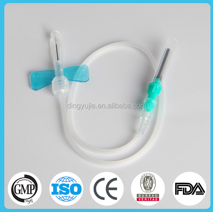 Лидер продаж 2018, одноразовая вакуумная игла для сбора крови с венозной безопасностью в виде бабочки, различные цвета и размеры