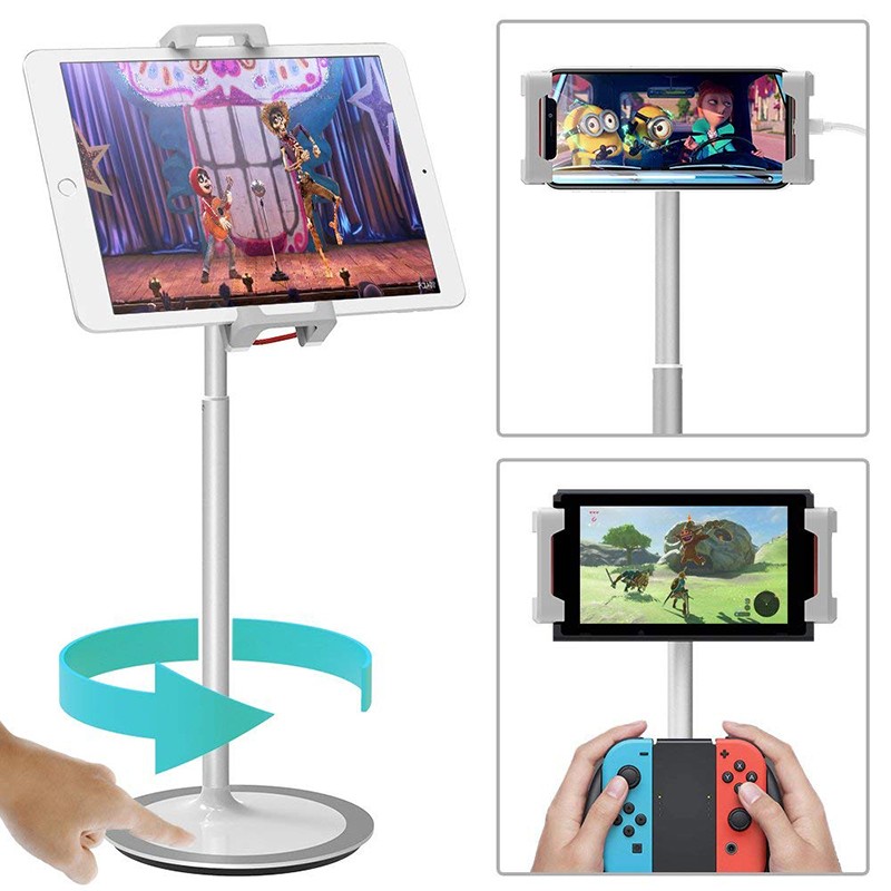 Adjustable Cell Phone Stand Desk Phone Holder Compatible with All 4-8'' Phones Office Accessories All Android Smartphone - Black