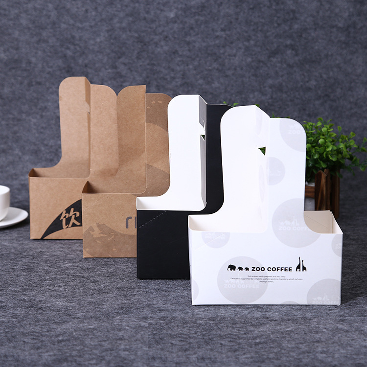 Custom Recyclable Paper Coffee Cup Holder Tray