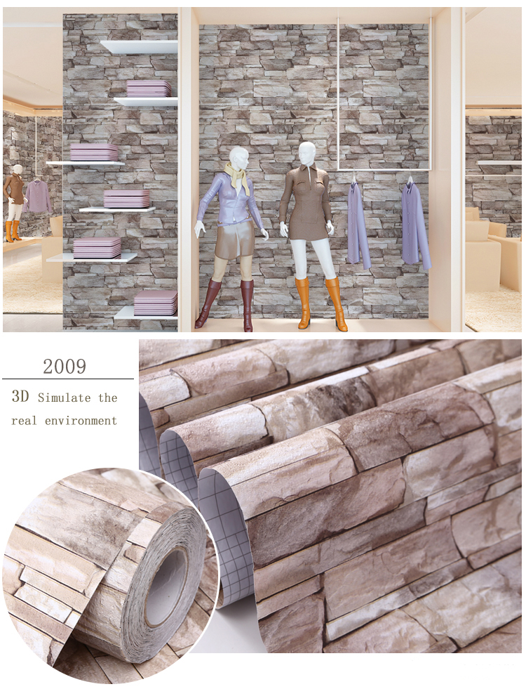 Best quality promotional different color 3d brick wallpaper for home and living room 0.61*10M