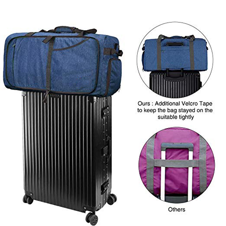 Grande borsone da viaggio pieghevole impermeabile per weekender con etichetta privata