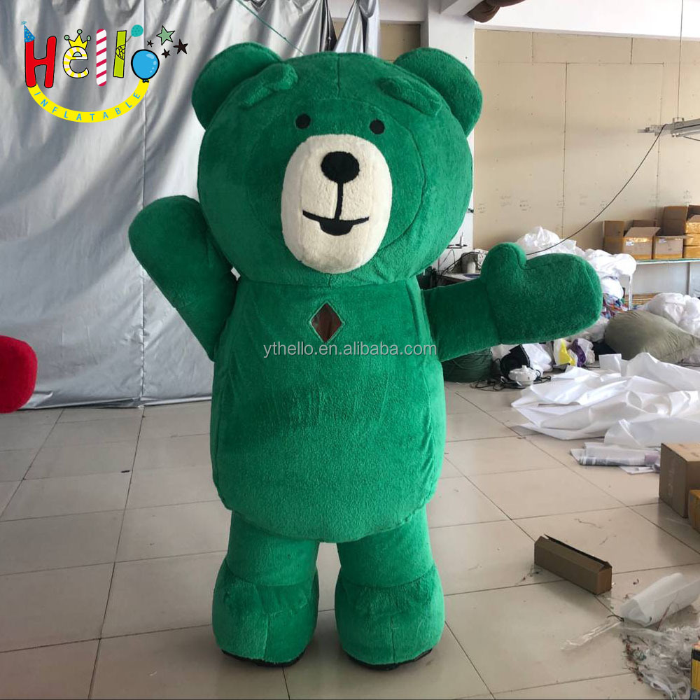 Забавный праздничный мягкий плюшевый материал надувной ходящий мультяшный медведь костюм игрушка