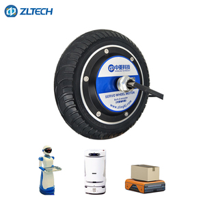 Buy in China online shopping 8 inch 250W 5N.m high torque robot servo hub motor with encoder robot wheel for agv pallet truck