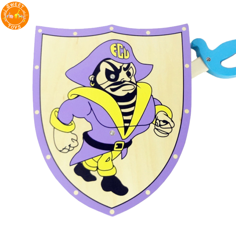 Оптовая продажа, дешевый Популярный Деревянный Щит меча, деревянный щит рыцаря, китайская деревянная игрушка