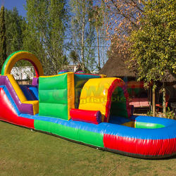 Outdoor kids bouncer parcours du combattant gonflable bounce house pool inflatable obstacle course