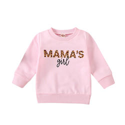 2020 Spring and Autumn New Children's Clothing Solid Color Letter Printing Long-sleeved Pullover Sweater