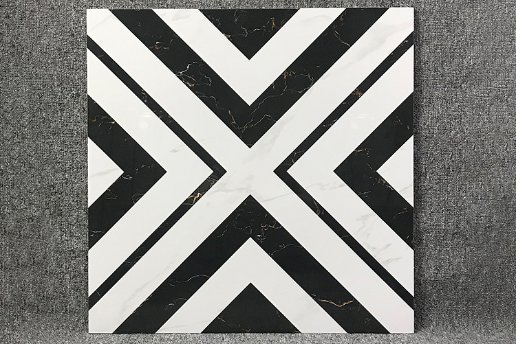 中国图案陶瓷客厅地板砖现代风格图案光泽釉面充满抛光砖 60x60 80x80