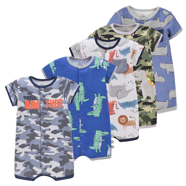 100% хлопок, летняя детская одежда с коротким рукавом унисекс, Пижама