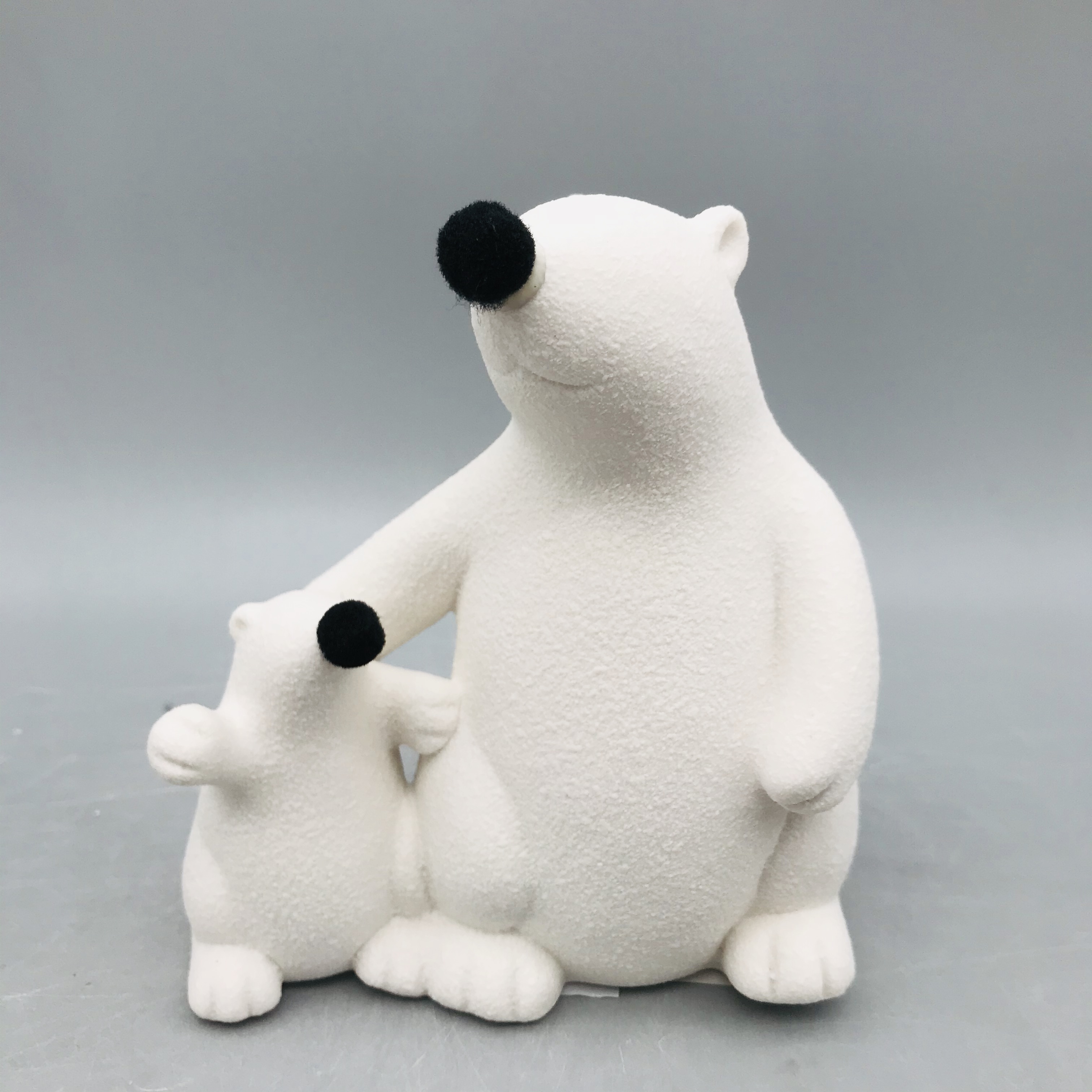 Хорошее качество два милые белые фарфоровые керамические украшения медведь