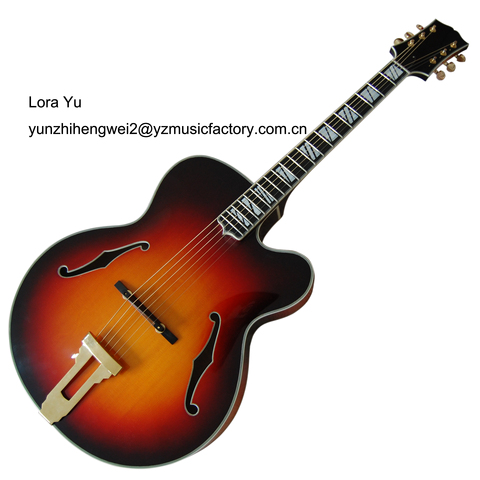 handmade archtop guitar yunzhi fully hollow body jazz 18inch brand 17inch electric