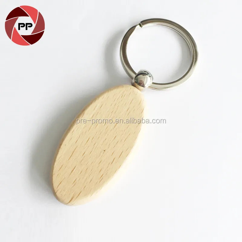 Wholesale bulk custom oval wood keyring