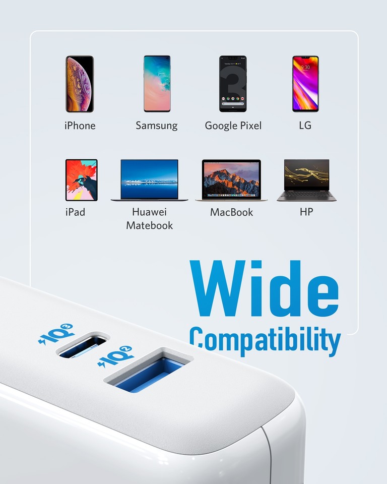 For Anker PowerPort Atom III (2 Ports) wall charger