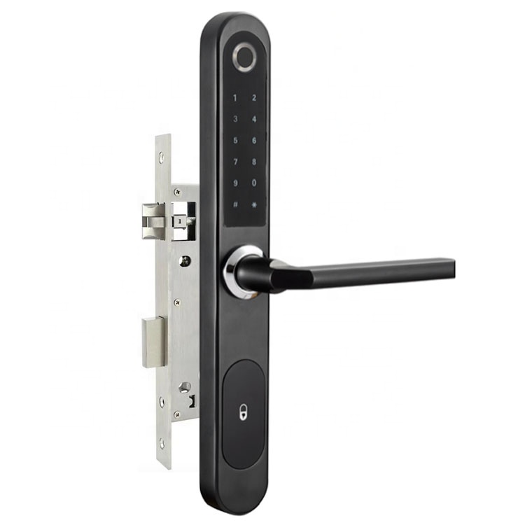 Euro Aluminum Sliding Fingerprint Smart Door Lock rfid electronic digital password office home door lock Fit to 30mm door