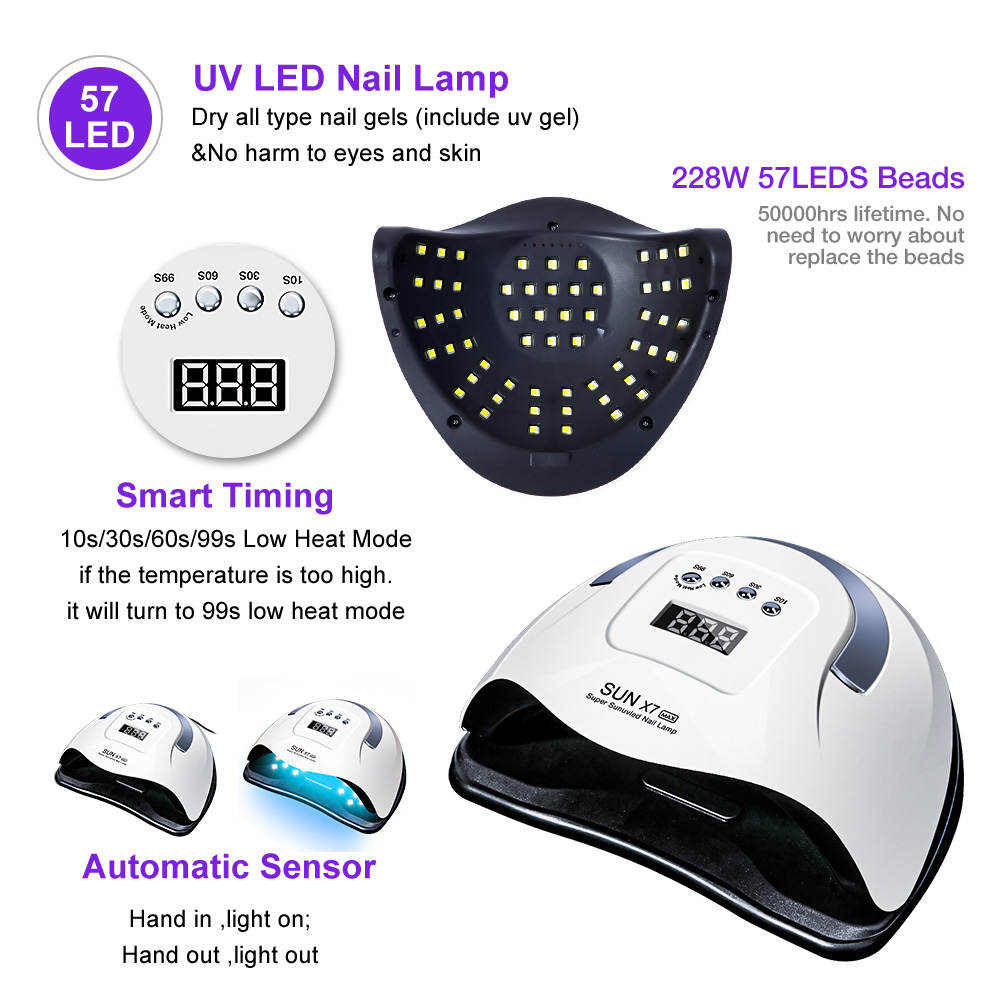 Hot selling 180w SUN X7 MAX Double Hands UV Nail Dryer Lamp Gel Led Lamps