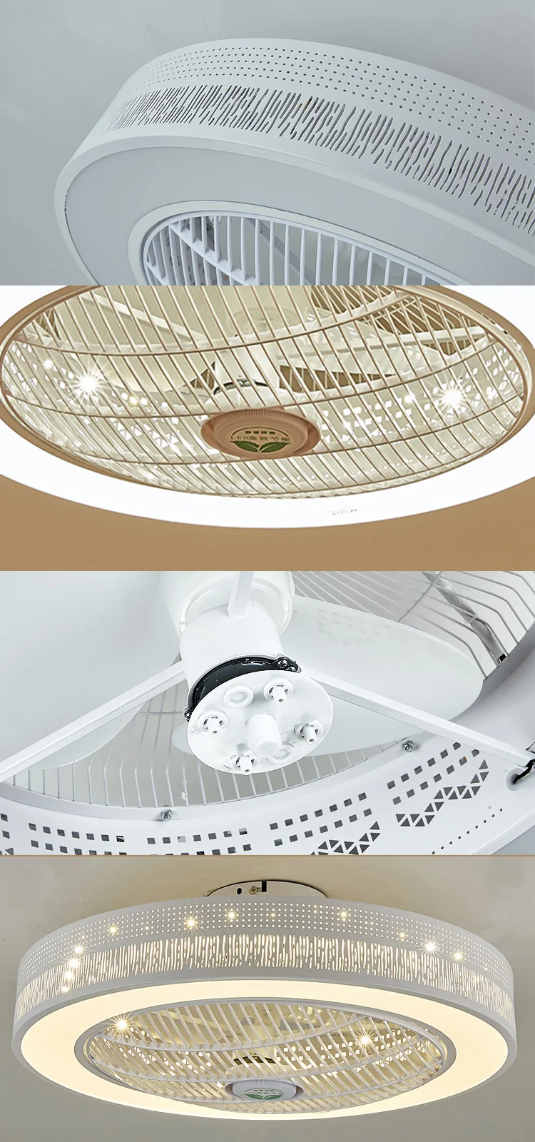 50/60cm diameter Changeable Light LED Silent Remote Control 40w Bedroom Ceiling Fan with Light