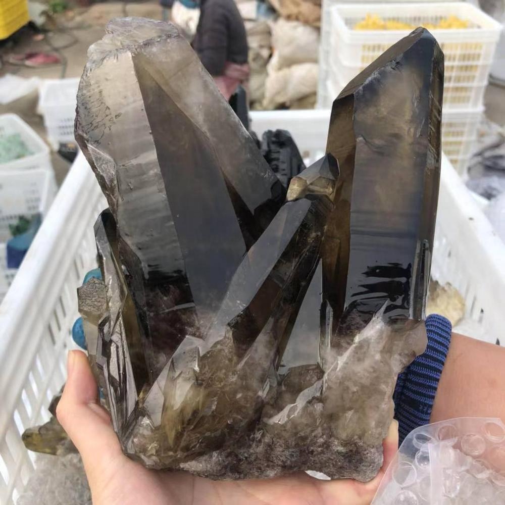 Натуральные Кристальные кластеры Черного Кварца, исцеление точек для украшения