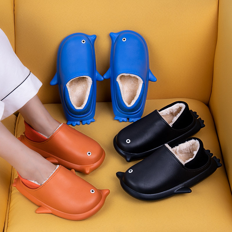 Wholesales Fashion Cute Penguin Waterproof Slippers Cartoon Indoor Soft Mute Non-slip Half-pack Warm Winter Shoes