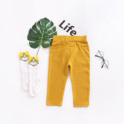 Cor infância novas meninas outono nova all-jogo cor sólida calças stretch multi-cor uma gota