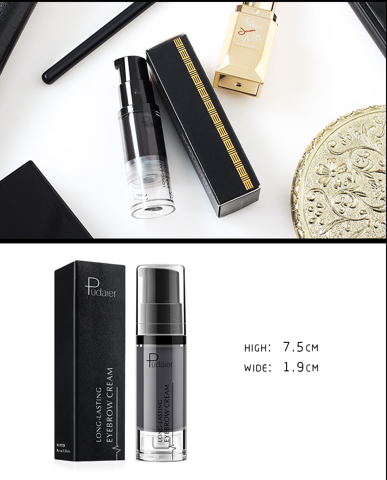 Pudaier Long-lasting Eyebrow Cream Natural Liquid Eyebrow Gel Tattoo Makeup Eye Brow Tint Brows Pigment Black Eyebrow Enhancer